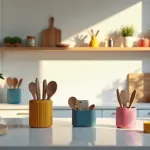 Современная кухня с 3D-печатными держателями и органайзерами