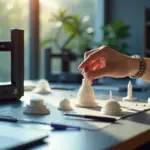 рабочее место для 3D-печати с инструментами для удаления поддержек и чистой моделью